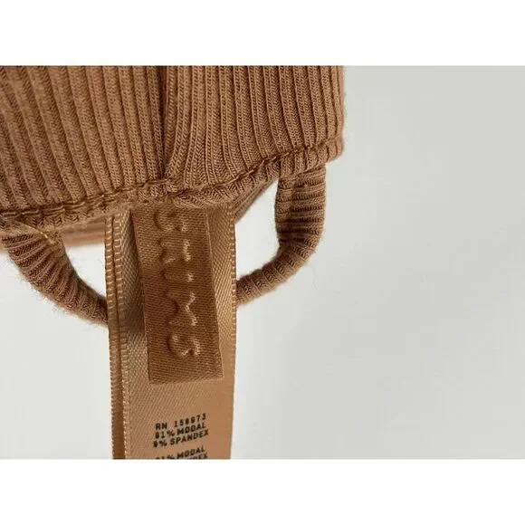 SKIMS Ribbed Sleep Wide Leg Plus Size Lounge Pants 3XL Gold - Picture 7 of 8